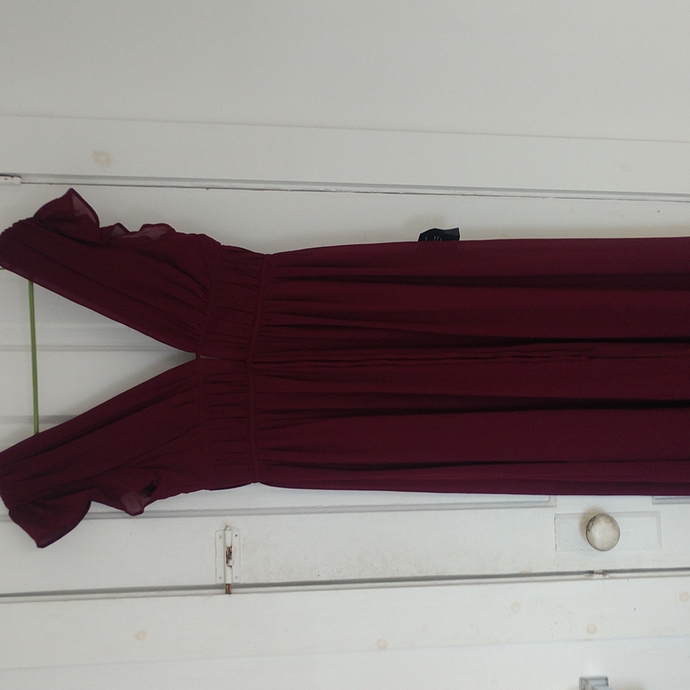Wine/burgundy red floor length formal dress